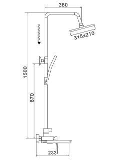 Душевая стойка Rose R1836H чёрный матовый